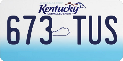 KY license plate 673TUS