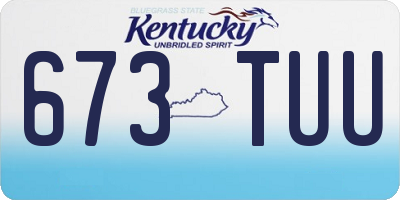 KY license plate 673TUU