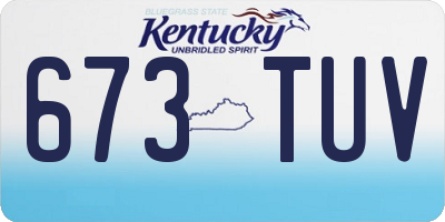KY license plate 673TUV