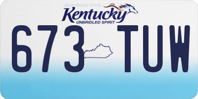 KY license plate 673TUW