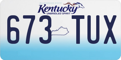 KY license plate 673TUX