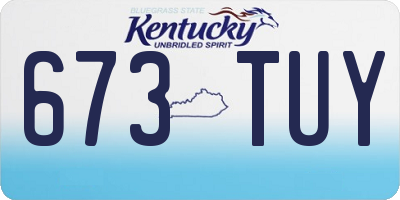 KY license plate 673TUY