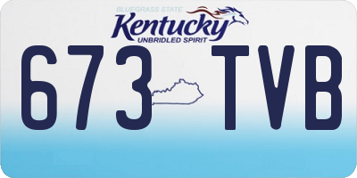 KY license plate 673TVB