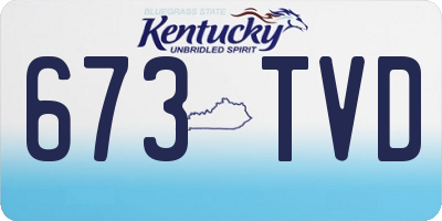 KY license plate 673TVD