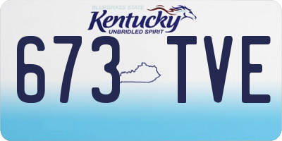 KY license plate 673TVE