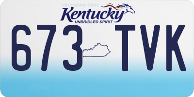 KY license plate 673TVK