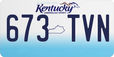 KY license plate 673TVN