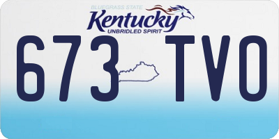 KY license plate 673TVO