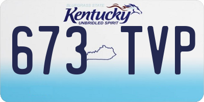 KY license plate 673TVP