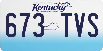 KY license plate 673TVS