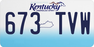 KY license plate 673TVW