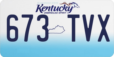KY license plate 673TVX