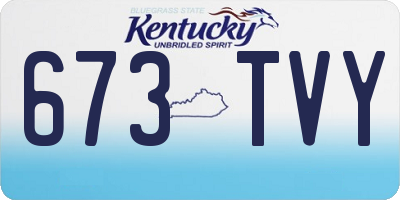 KY license plate 673TVY