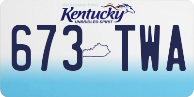 KY license plate 673TWA