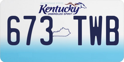 KY license plate 673TWB