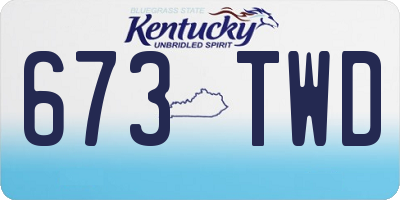 KY license plate 673TWD