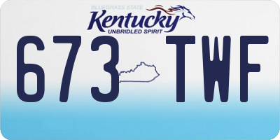 KY license plate 673TWF