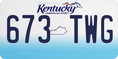KY license plate 673TWG