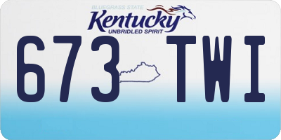 KY license plate 673TWI