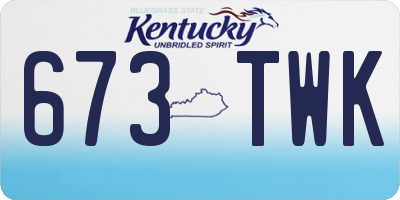 KY license plate 673TWK