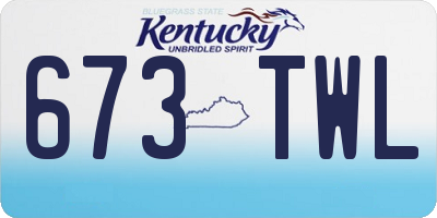 KY license plate 673TWL