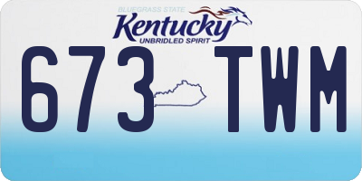 KY license plate 673TWM