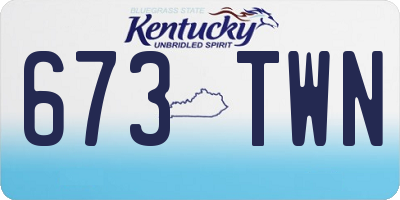 KY license plate 673TWN