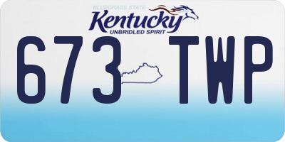 KY license plate 673TWP
