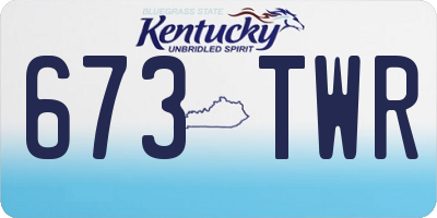 KY license plate 673TWR