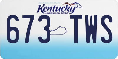 KY license plate 673TWS