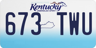 KY license plate 673TWU