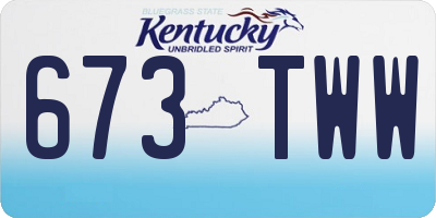 KY license plate 673TWW