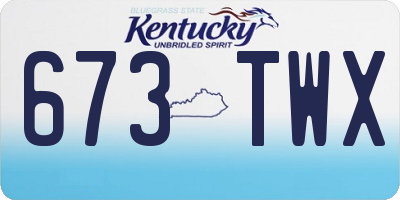 KY license plate 673TWX