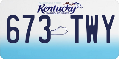 KY license plate 673TWY