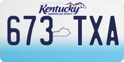 KY license plate 673TXA
