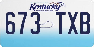 KY license plate 673TXB