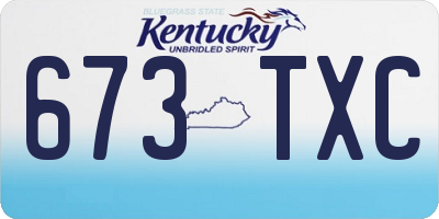 KY license plate 673TXC