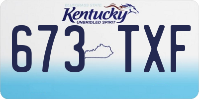 KY license plate 673TXF