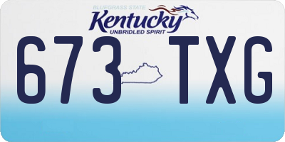 KY license plate 673TXG