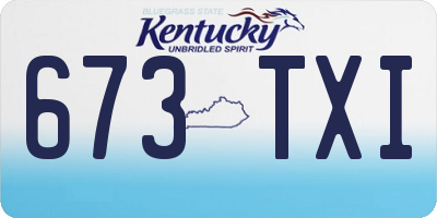 KY license plate 673TXI
