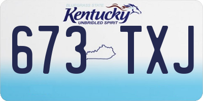 KY license plate 673TXJ