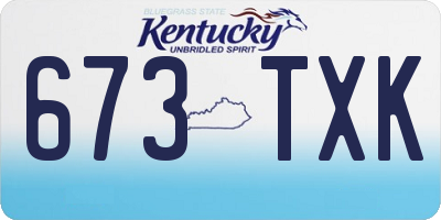 KY license plate 673TXK