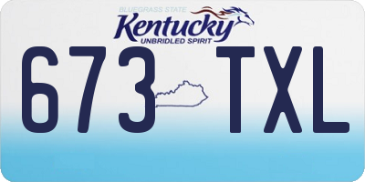 KY license plate 673TXL