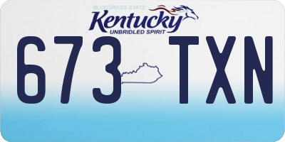 KY license plate 673TXN