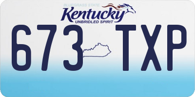 KY license plate 673TXP