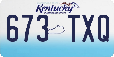 KY license plate 673TXQ