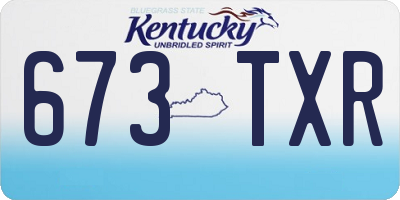 KY license plate 673TXR