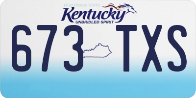 KY license plate 673TXS