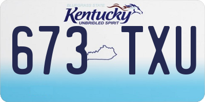 KY license plate 673TXU