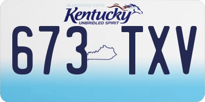 KY license plate 673TXV